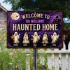 Personalized Spooky Ghost Haunted Home Metal Sign Halloween Home Decoration, Trick or Treat Decor LM32 669647