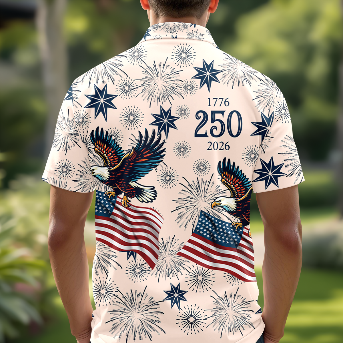 USA 250 Anniversary Eagle 1776-2026 Polo Shirt CH07 910434