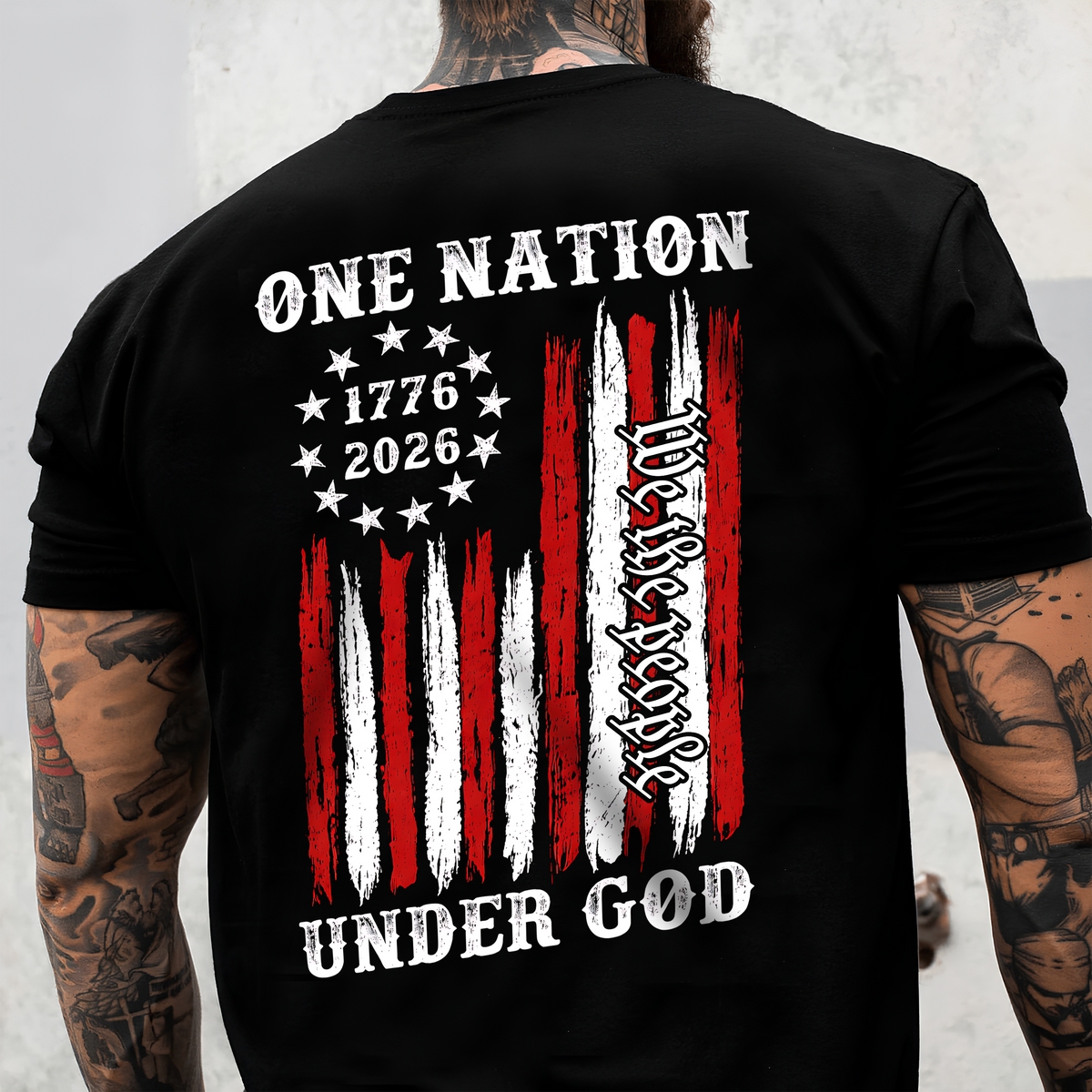 One Nation Under God We The People America Front & Back Dark Shirt TH10 169295