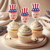 Custom Photo Born In America's 250th Years - First 4th Of July  Personalized Cupcake Toppers HA75 921674