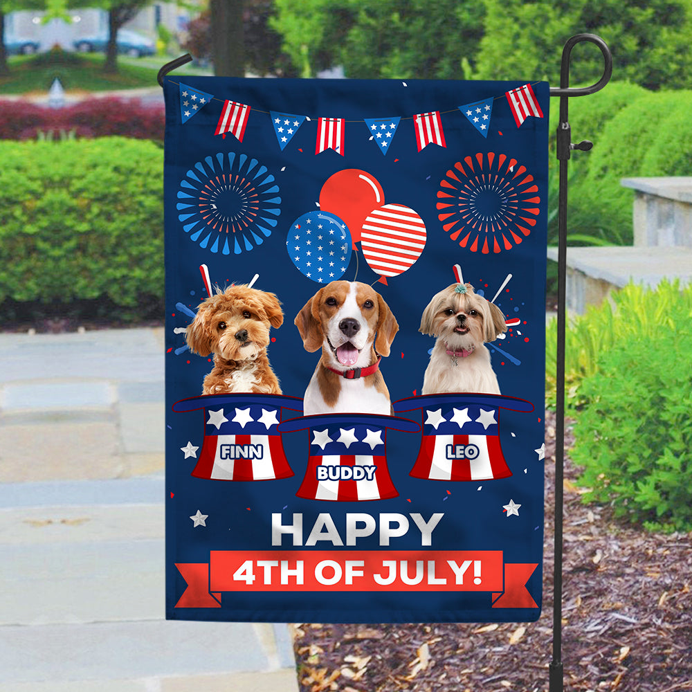 Custom Dog Photo Happy 4th Of July Garden Flag Independence Day Gift CH07 896048