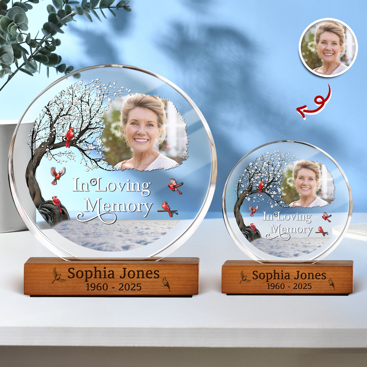 Custom Photo I'm Always With You Memorial Round Acrylic Frame Block HA75 898006