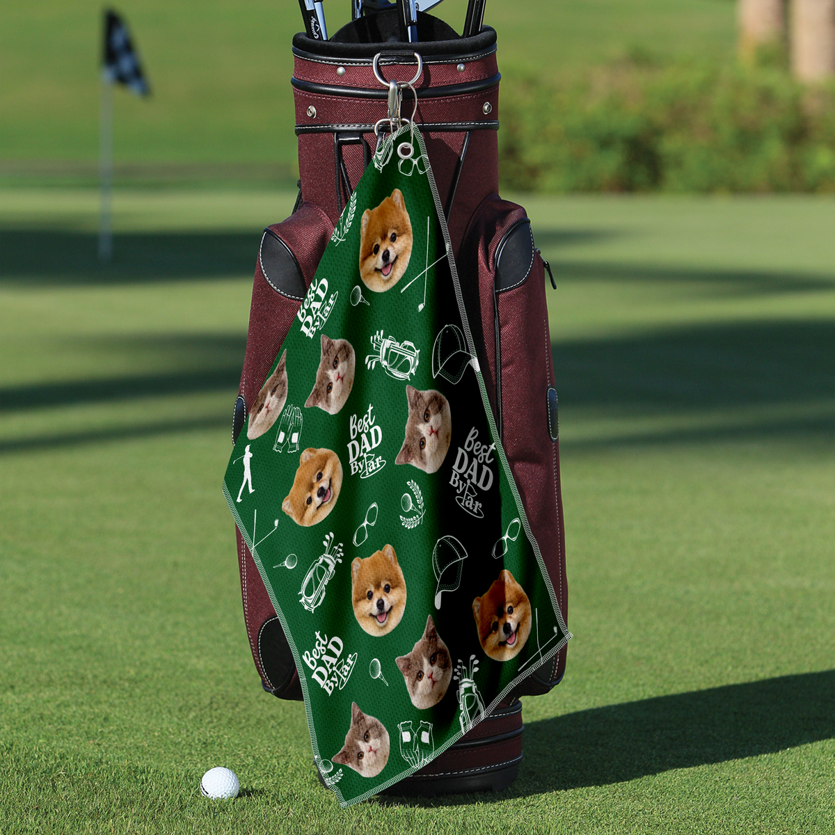 Custom Photo Best Dad By Par Golf Towel - Funny Gift for Dad, Husband, Golfer LM32 899975