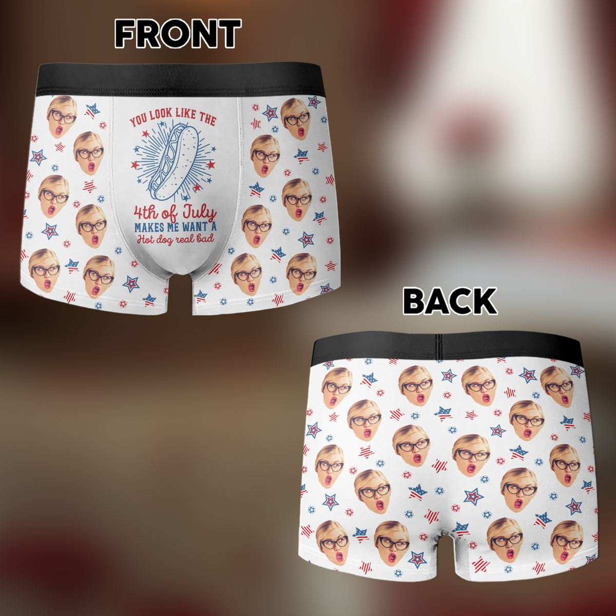 Custom Photo You Look Like The Hot Dog Funny Gift For Boyfriend Boxer TH10 894083