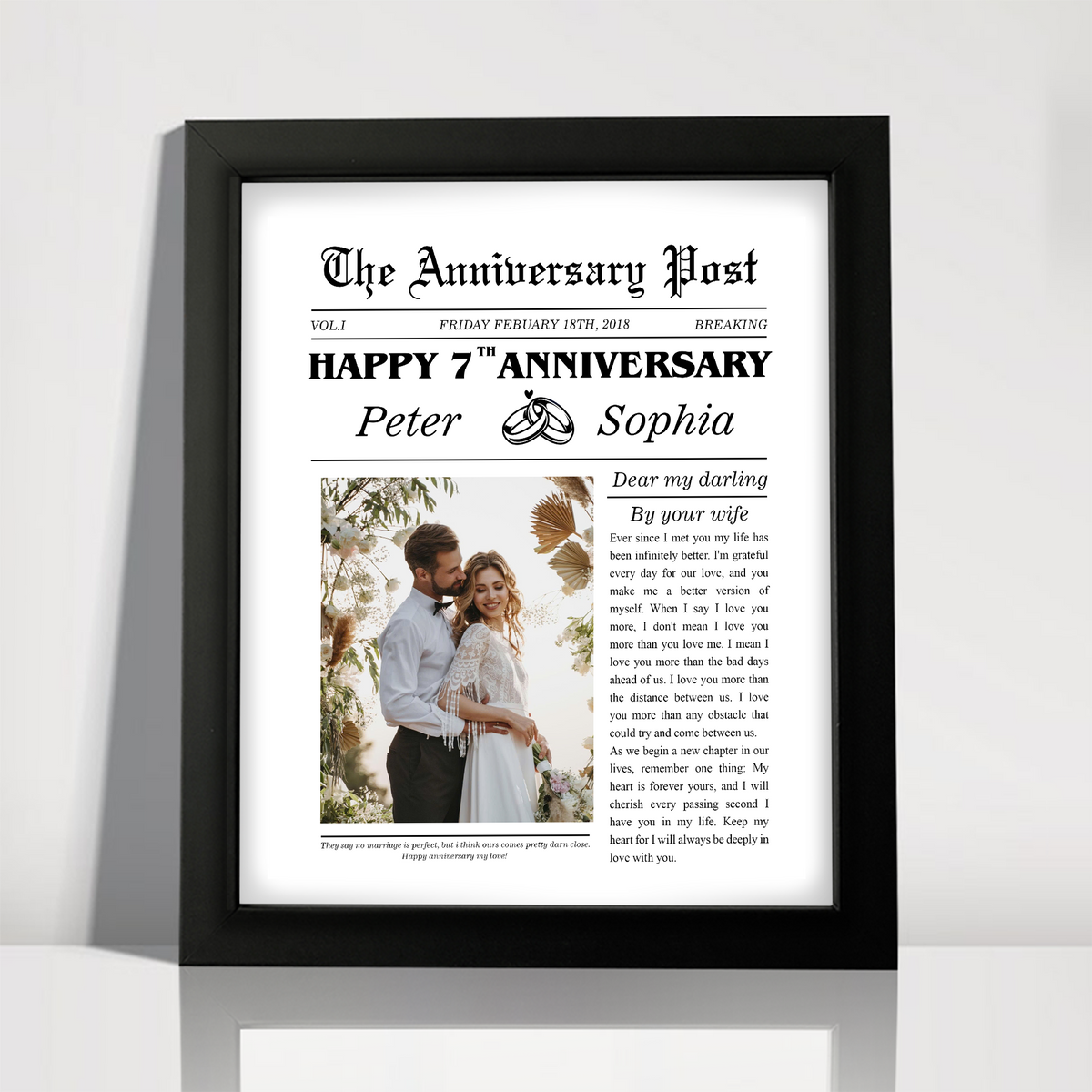 Custom Photo The Wedding Post Picture Frame Gift For Husband, Wife TH10 898239