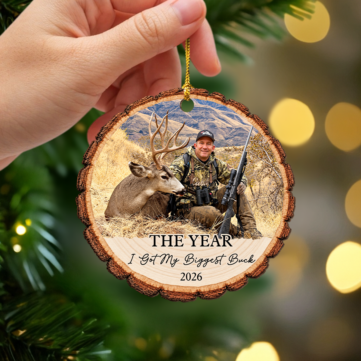 Custom Photo The Year I Went on My First Hunt Wooden Ornament, Personalized Hunting Keepsake TH10 171357