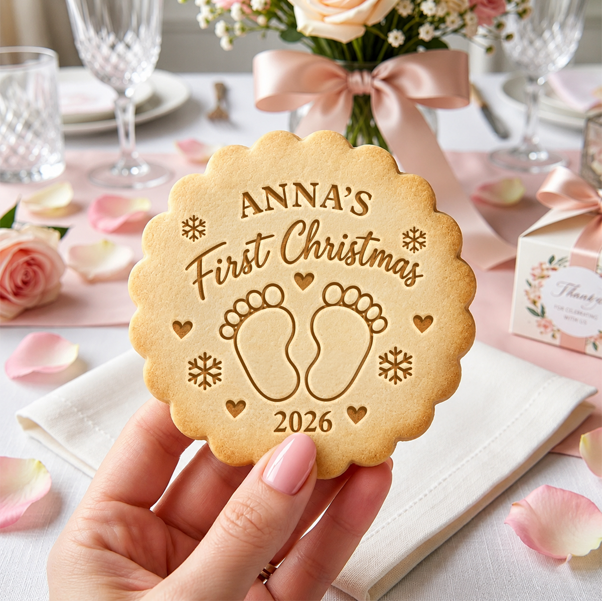 Personalized Name Baby's First Christmas Cookie Stamp HA75 919360