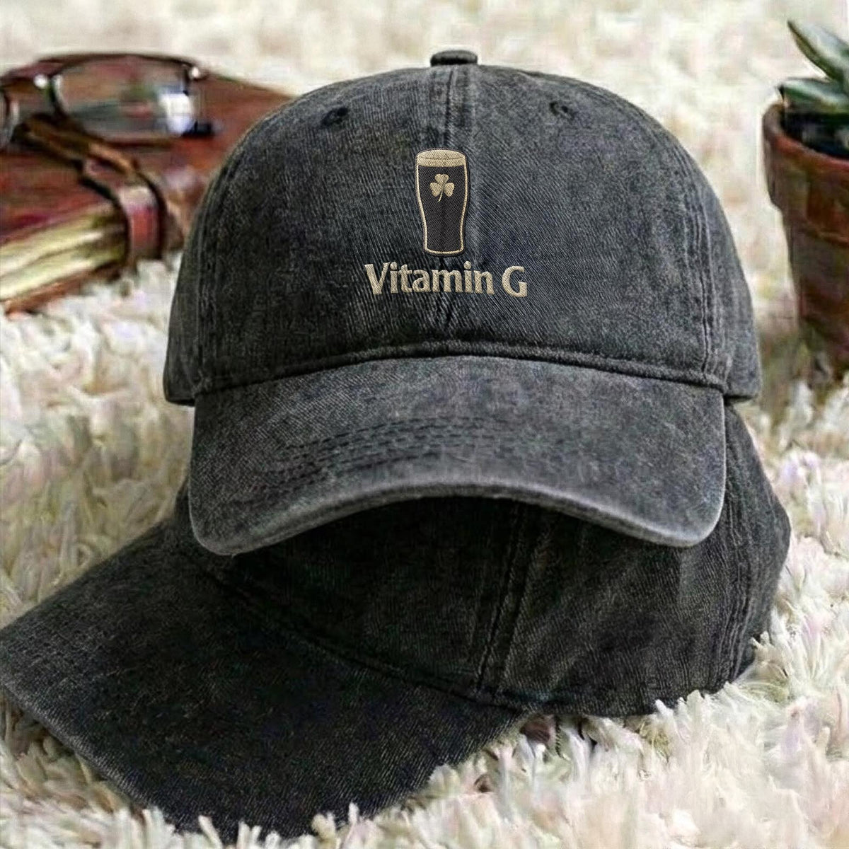 Vitamin G Guinness Embroidered Washed Cap - Gift For St Patrick's Day HO82 901438