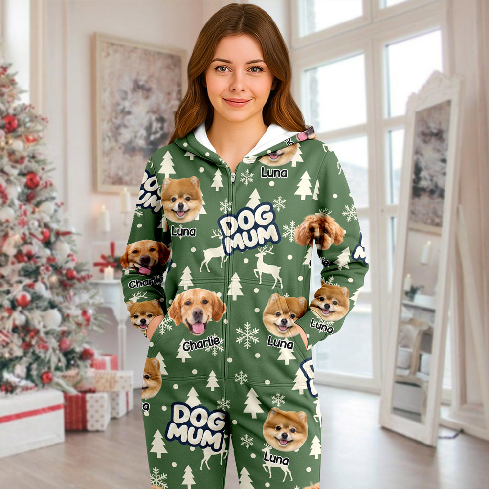 Personalized Dog Cat Face Dad Mom Christmas Onesie Pajamas For Pet Lovers HO82 904066