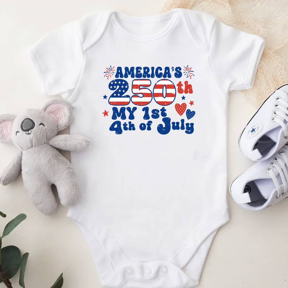My 1st 4th Of July Baby Onesie, USA 250th Anniversary CH07 911970