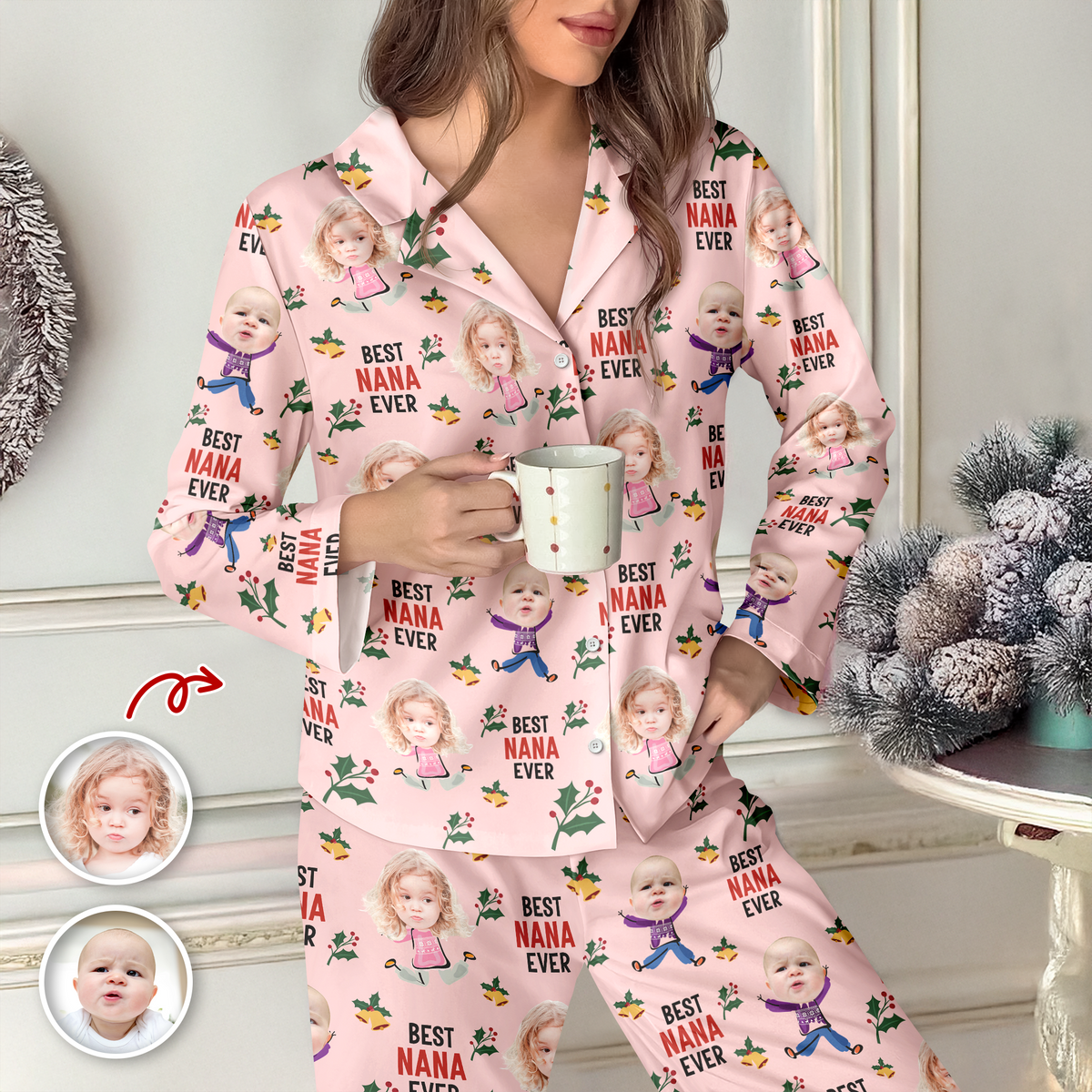 Best Nana Ever Custom Photo Grandkids - Personalized Pajamas LM32 895039