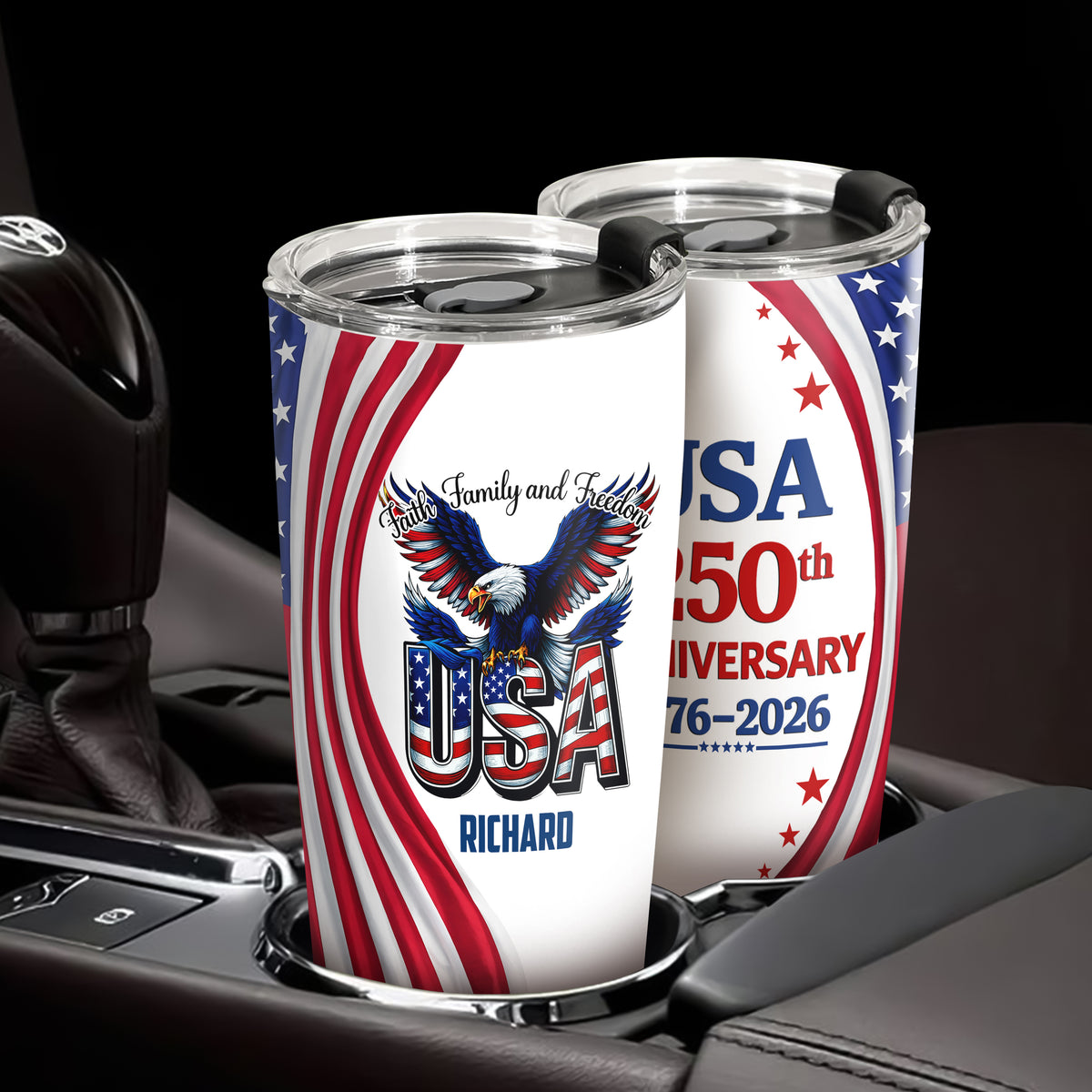 Personalized USA 250th Anniversary 1776-2026 Fat Tumbler HA75 921026