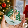 Custom Photo Cat Mosaic Style Glass Ornament Christmas Gift LM32 895049