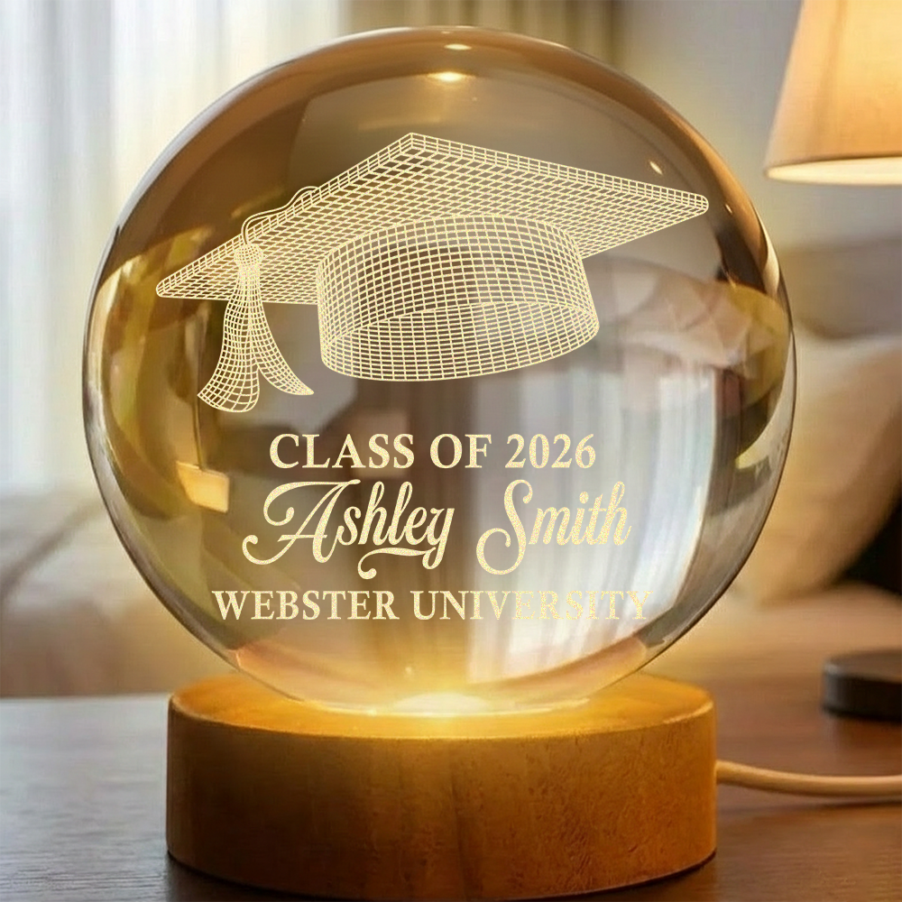 Class Of Graduation Senior Illusion Graduation Cap - Personalized Crystal Ball LED Night Light HO82 901416