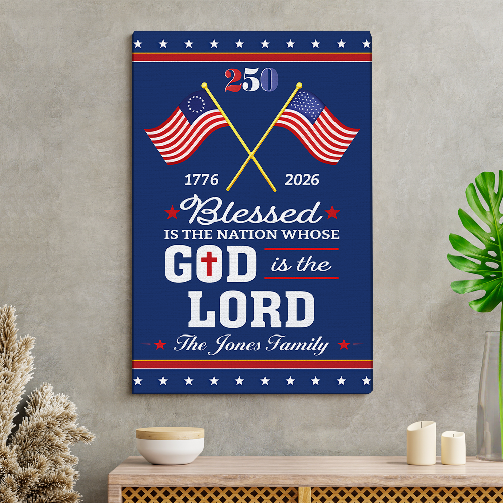 Personalized Patriotic 250 Years of Christian Canvas Poster HO82 901474