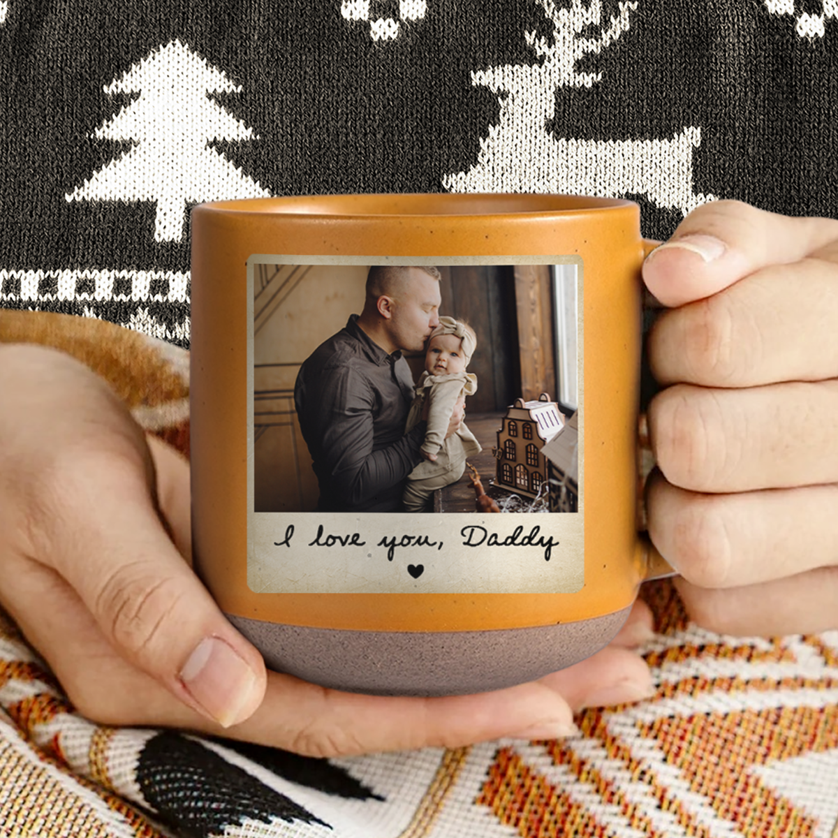 Custom Photo I Love You Daddy/Mommy Pottery Mug Gift For Family CH07 910196