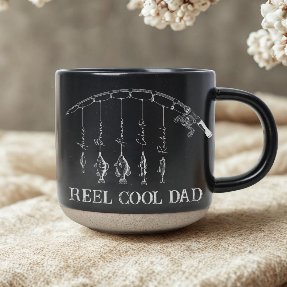Personalized Name Reel Cool Dad Fishing Pottery Mug, Fishing Lover Gift LM32 669245