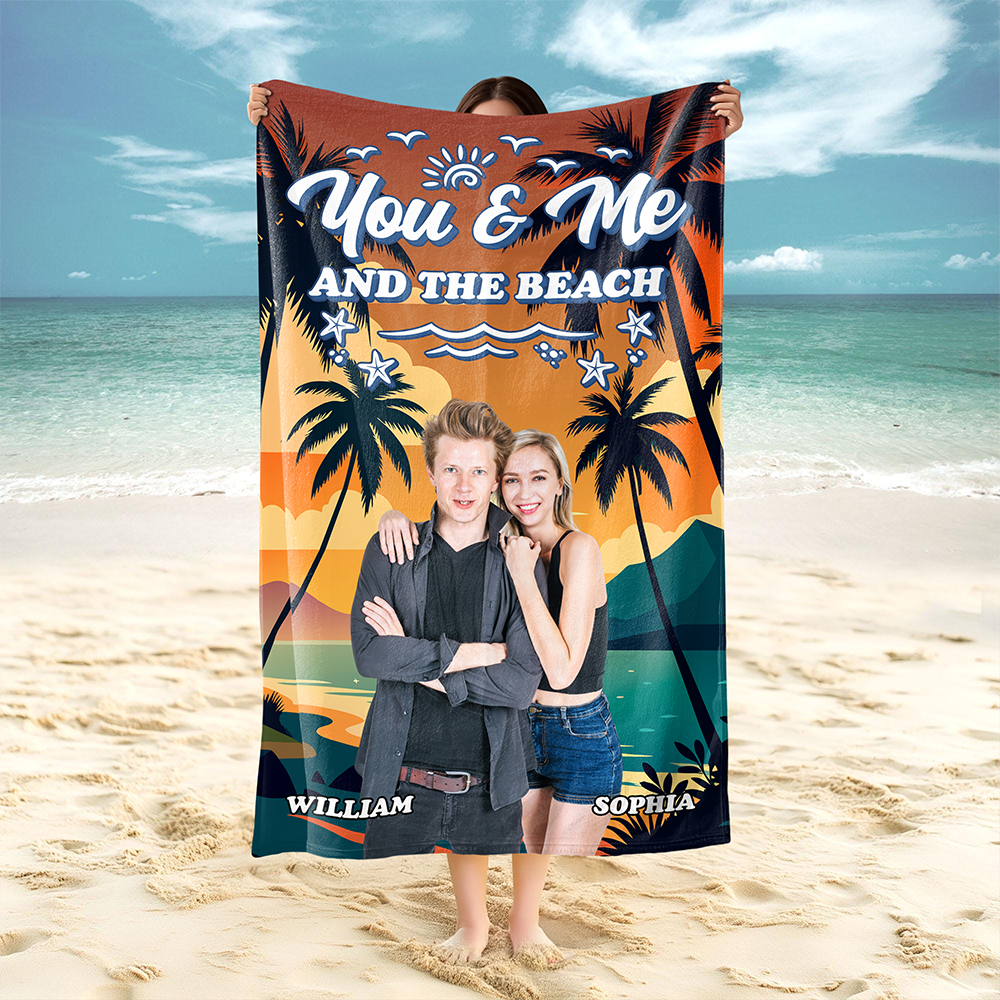Custom Photo I Love You To The Beach And Back Personalized Beach Towel CH07 895804