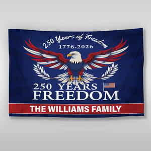 Personalized Family Name 250 Years of Freedom Patriotic Banner House Flag HA75 898794