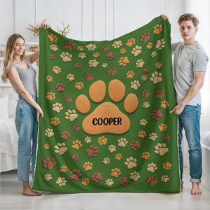 Personalized Custom Name On Paw 3D Effect Blanket TH10 896641