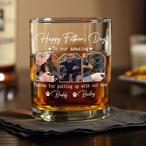 Custom Photo Happy Father's Day To My Amazing Dad Dog Rock Glass HA75 892462