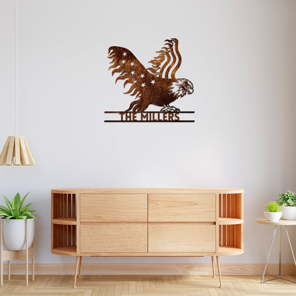 Custom Family Name Patriotic Eagle Metal House Metal Sign HO82 901146