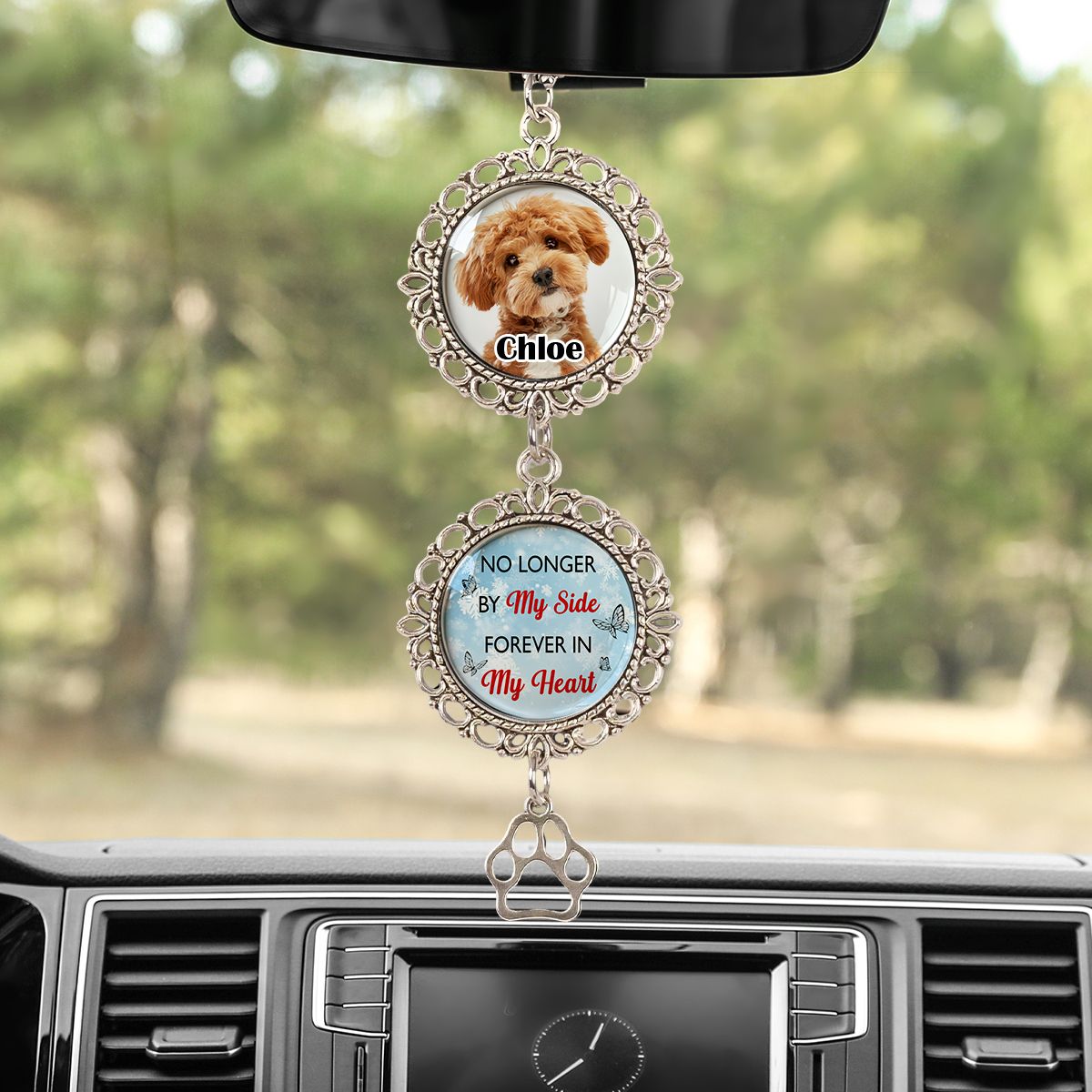 Once By My Side, Forever In My Heart - Personalized Photo Car Hanging Ornament With Charm CH07 895406