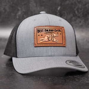 Best Dad Ever - Hands Version - Personalized Leather Patch Hat TH10 892837