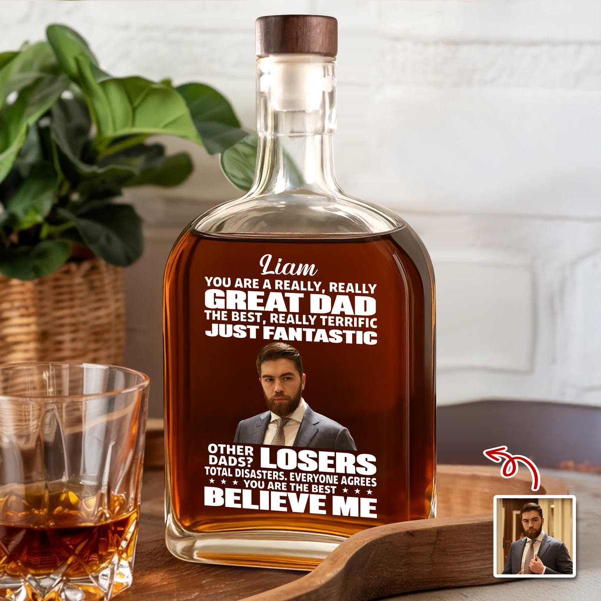 Custom Photo You Are A Great Dad Whiskey Bottle For Dad TH10 896733