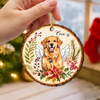 Custom Photo Watercolor Pet Dog Cat Wood Ornament Christmas Gift HA75 919530
