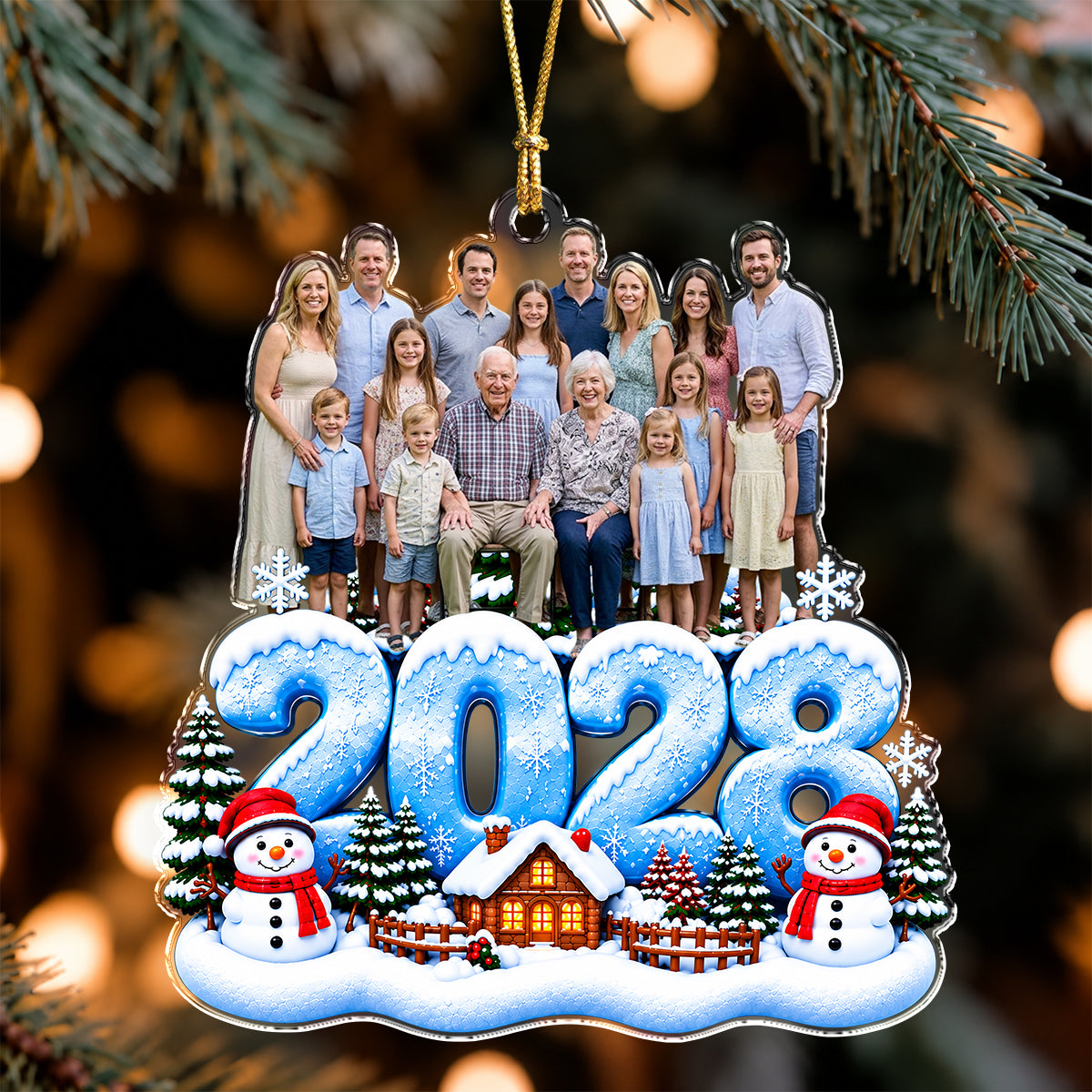 Custom Family Photo Christmas Tree Decor Acrylic Ornament HO82 903854