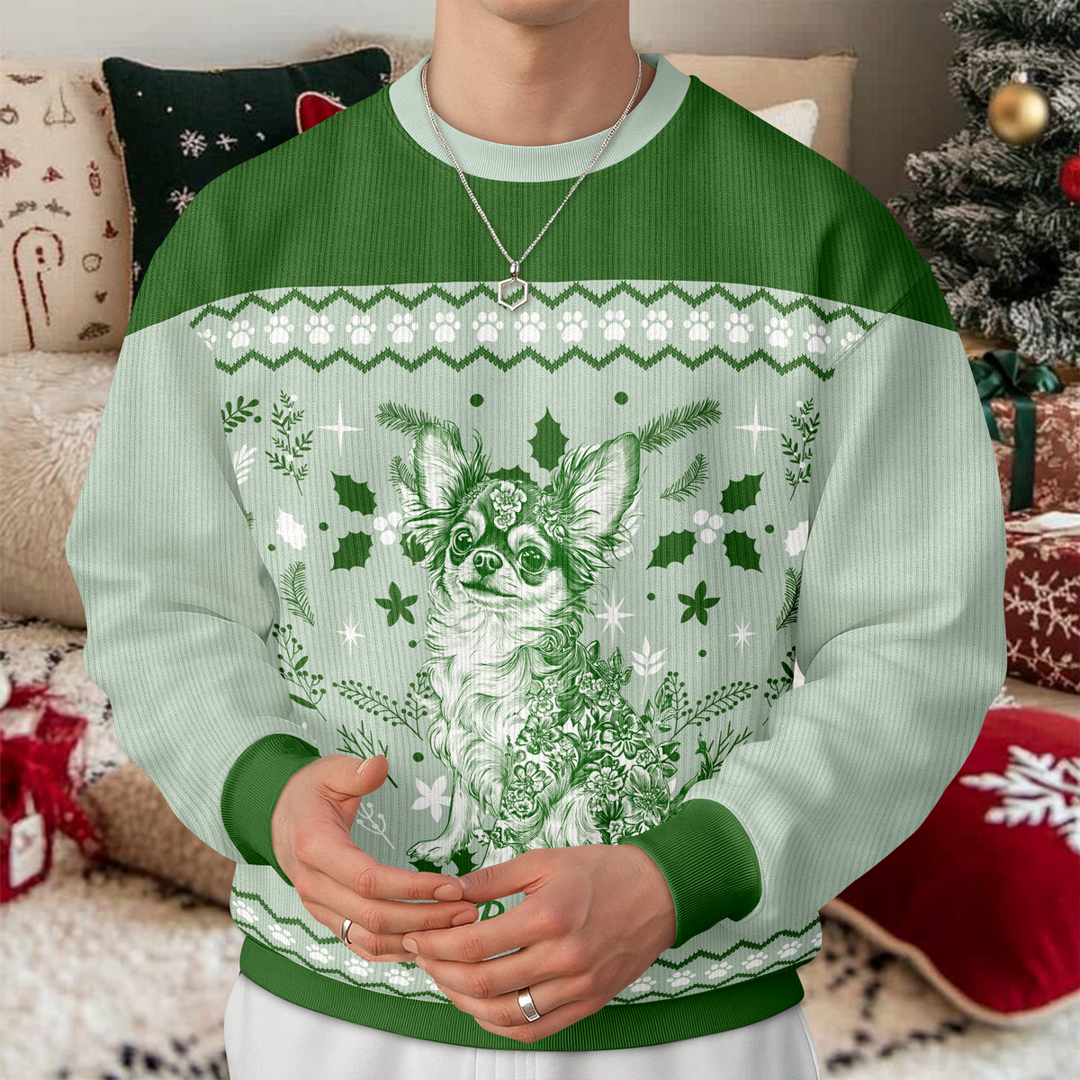 Personalized Chinoiserie Toile De Jouy Dog Ugly Sweater TH10 896041