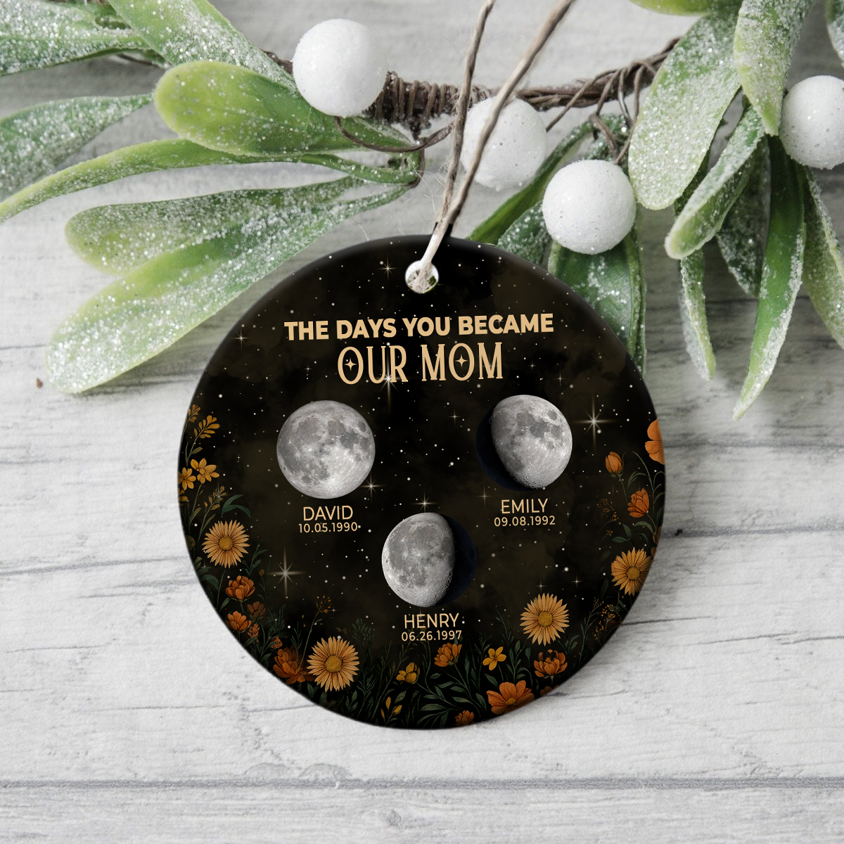 Personalized Birth Month The Day You Become Mom Ceramic Ornament LM32 895387
