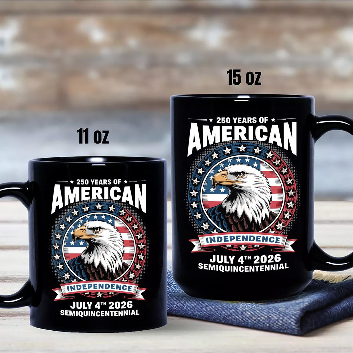 250 Years of America Anniversary Independence Day 2026 Black Mug CH07 896754