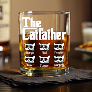 The CatFather For Cat Lovers Personalized Whiskey Glass LM32 893525