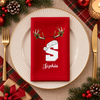 Personalized Initial Letter Christmas Reusable Cotton Napkin HO82 903726