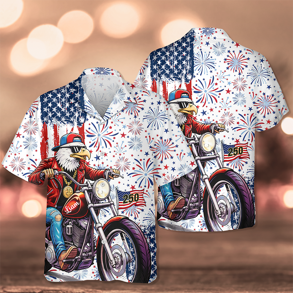 Personalized Name Eagle US Flag Hawaii Shirt HA75 920892