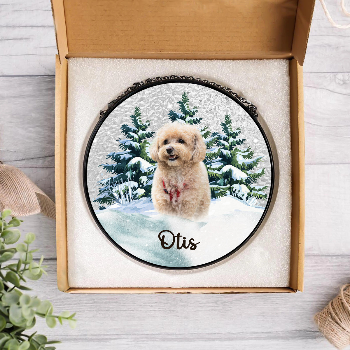Custom Photo Dog Stained Glass Suncatcher For Christmas HA75 897056