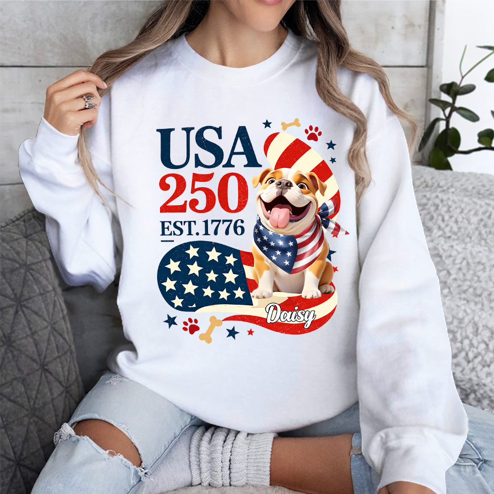 Personalized American Dog 250th Anniversary Patriotic Bright Shirt LM32 899075