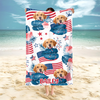 Custom Dog Photo Independence Day Beach Towel CH07 895812