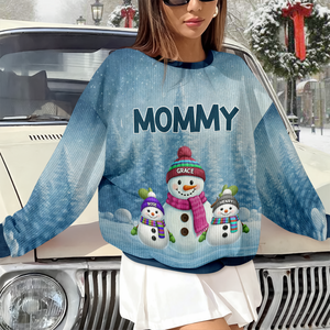 Grandma Grandkids Snowman Together - Personalized Ugly Sweater Christmas Gift For Mom Grandma CH07 899678