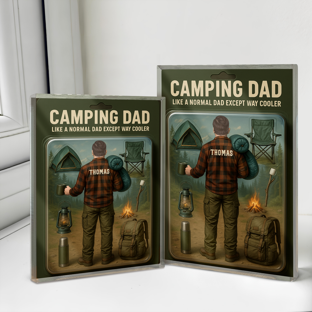 Camping Dad With 3D Effect Acrylic Block Plaque Personalized Gift For Father's Day HO82 893770