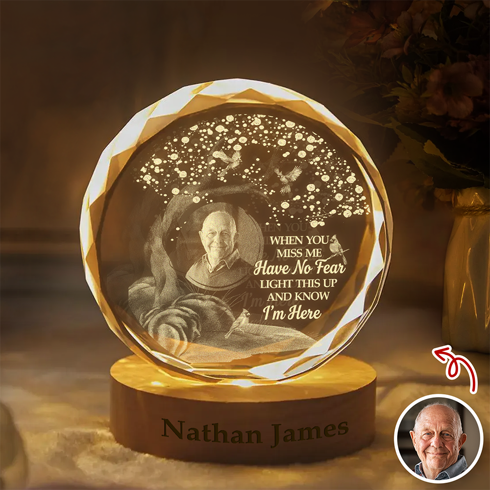 Custom Photo Memorial Engraved Crystal Photo With Light TH10 898241