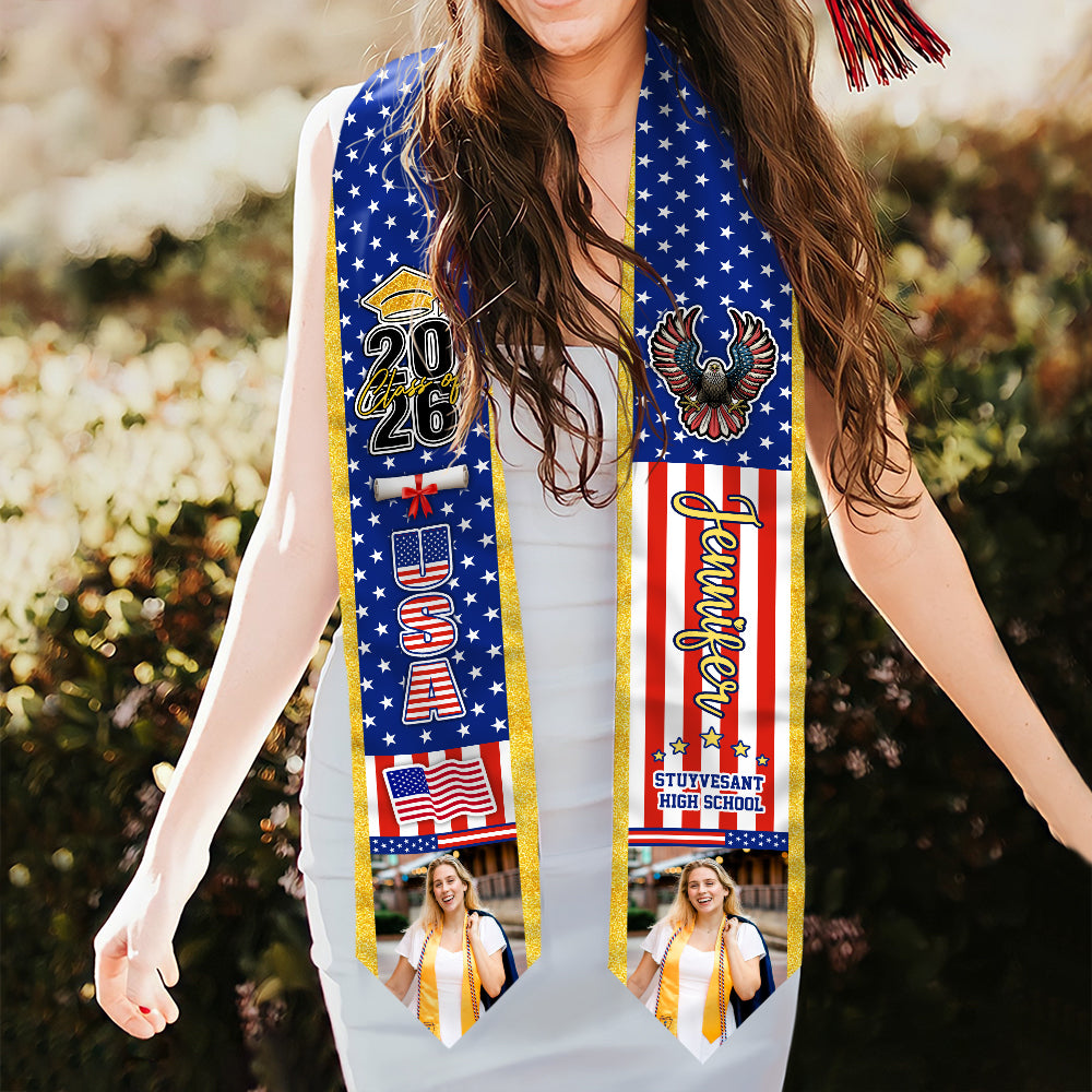 Custom Photo Class of 2026 America Stoles TH10 898355