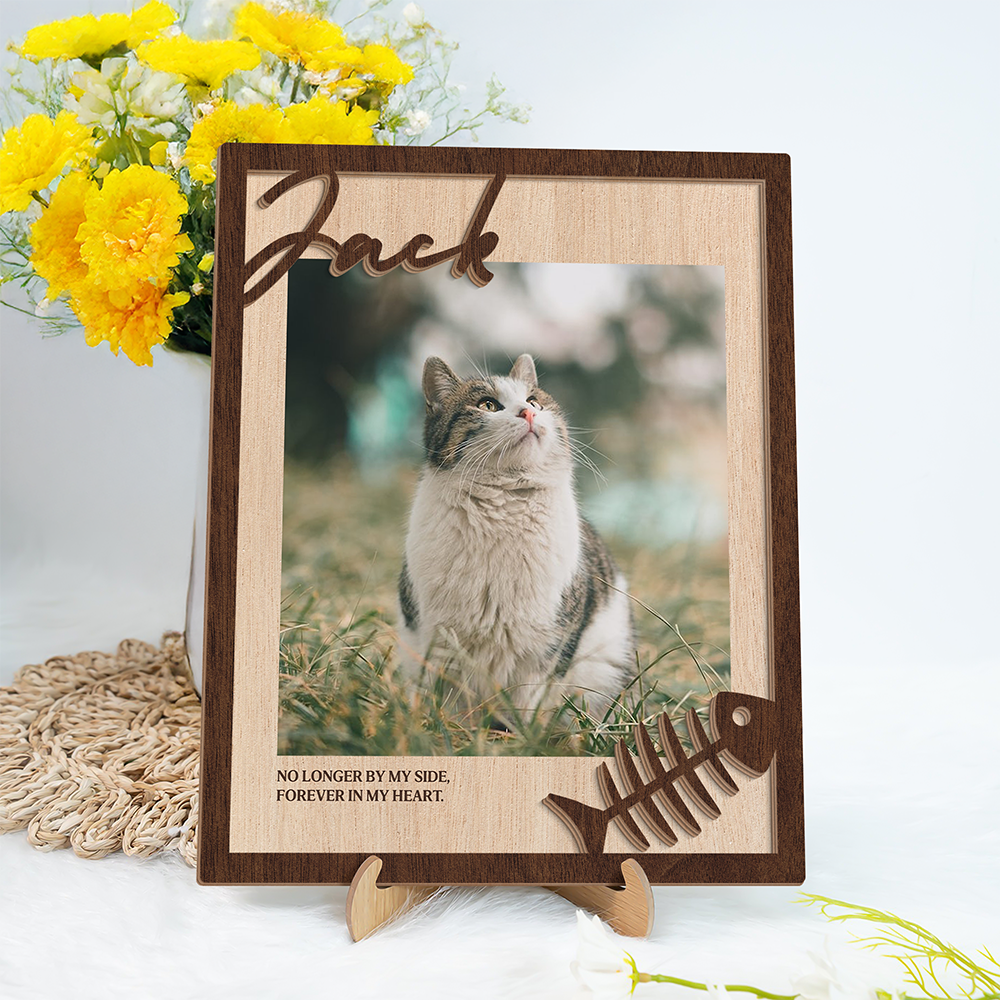 Custom Photo Forever In My Heart 2-Layered Wooden Plaque With Stand Memorial TH10 894231