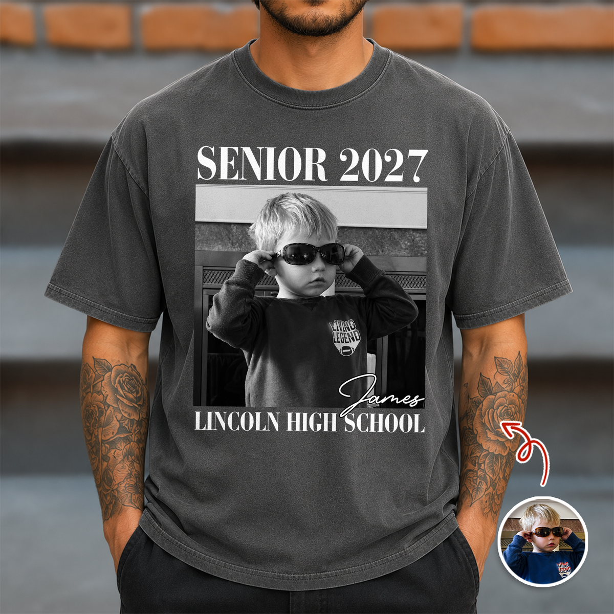Custom Photo And School Name Senior 2027 Comfort Shirt TH10 170649