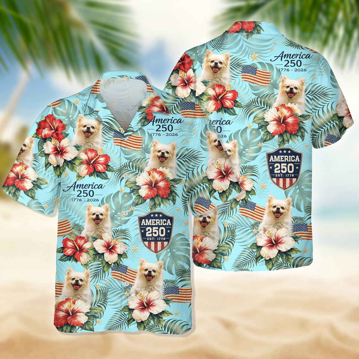 Custom Dog Photo America 250 Years Hawaii Shirt TH10 898581