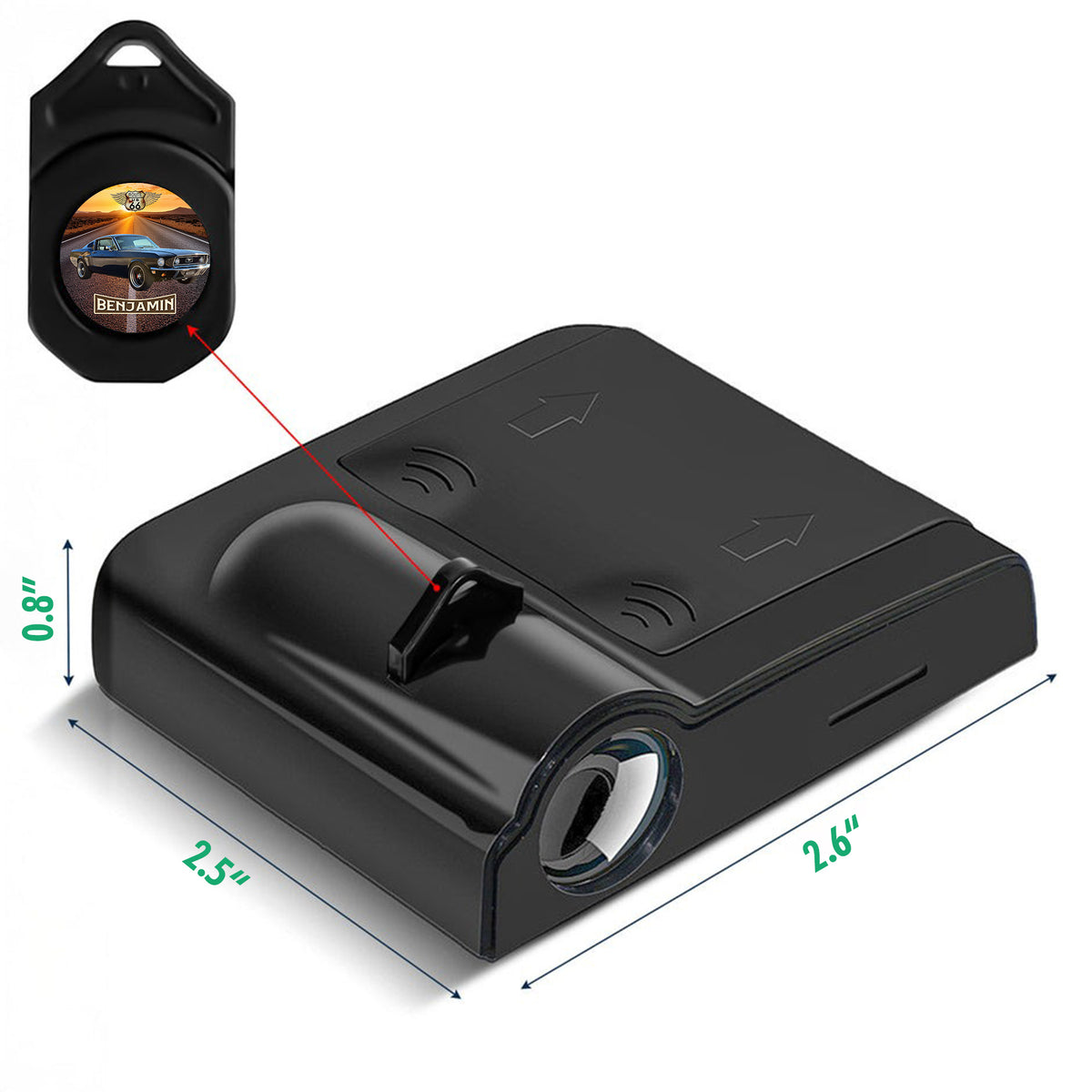 Custom Photo Car Photo Vintage Route 66 - Personalized Car Door Projector Light CH07 896436