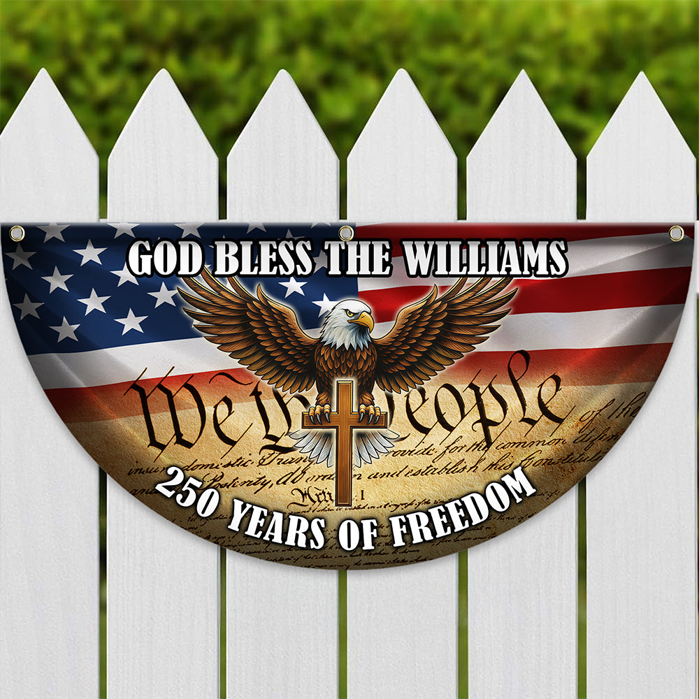 Custom Family Name America 250 Years Of Freedom Non-Pleated Fan Flag TH10 169081