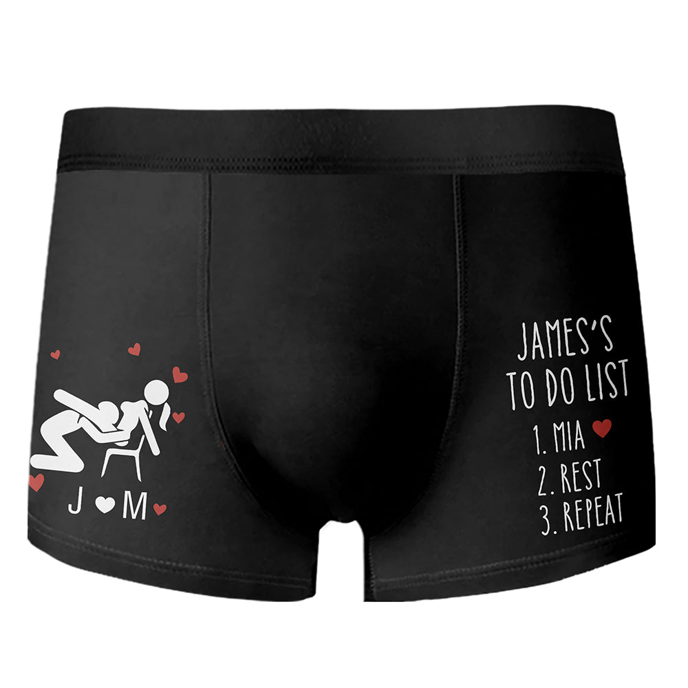 Personalized To Do List Naughty Funny Adult Boxer - Gift For Husband & Boyfriend HA75 921996